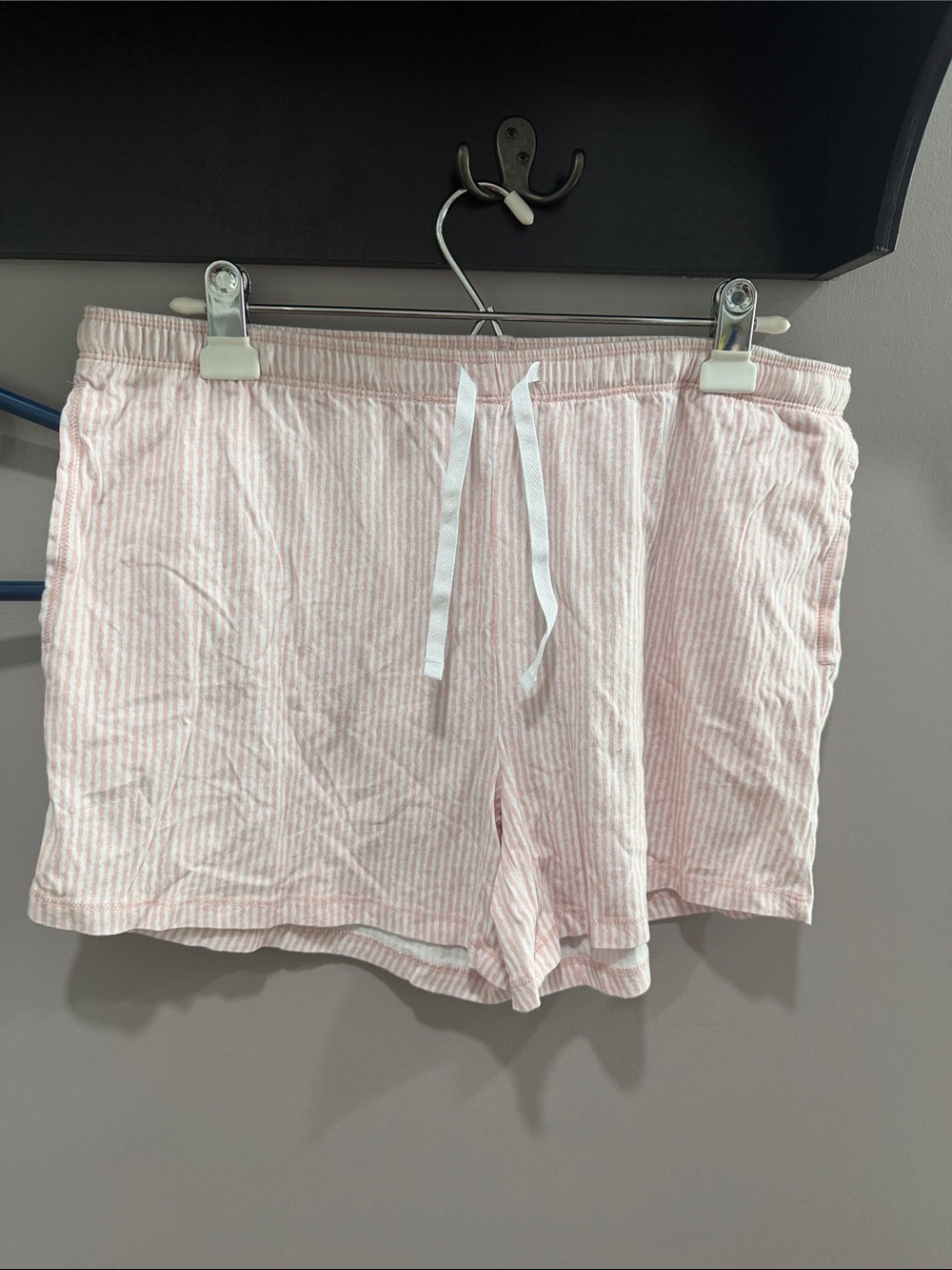Felina Pink and White Striped Lounge Shorts XL